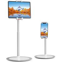 ราคา SAIJI Tablet Stand Holder Height Adjustable 360 Degree Rotating Aluminum Alloy Cradle Mount Dock for 4 7 12 9 Screen iPhone Samsung iPad Kindle eBook Reader Silver (19058151028)