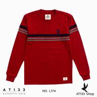 ราคา เสื้อยืดแขนยาวคาดแถบ 3 สี ปักนก L17 (6290752136)