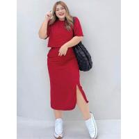 ราคา ชุดเซ็ท เสื้อ กระโปรง สาวอวบอ้วน (20518489713)