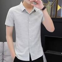 ราคา สีขาวเสื้อเชิ้ตไซส์ใหญ่แขนสั้นผู้ชายเสื้อผ้าทางการเสื้อเชิ้ตลำลองธุรกิจสีขาวเสื้อเชิ้ตฤดูร้อนสไตล์เกาหลีบางพอดีตัว (20474076462)