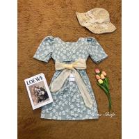 ราคา BS3060 เดรสแหวกหลังโบว์ เดรสแขนสั้น แขนพองอกโบว์ เดรสออกเดท (20974876934)