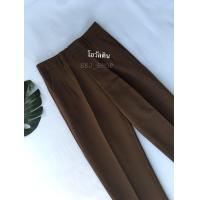 ราคา กางเกงเอวสูงทรงบอยตะขอหน้า ผ้าไอด้า งานป้ายIntrend กงเกงแฟชั่น กางเกงลำลอง กางเกง 8 ส่วน กางเกงขายาว (10988033607)