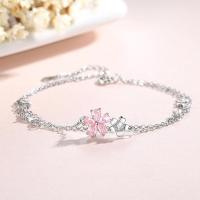 ราคา LILIYAWIND กำไลข้อมือผู้หญิงลายผีเสื้อพลอยเทียมสีชมพูดอกไม้สองชั้นเงิน S925ยอดนิยม (19582439306)