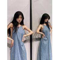 ราคา ZARA กระโปรงยาวกระโปรงยีนส์มิดิแขนกุดสายเปลือยหลังเข้ารูปแบบหวานๆเซ็กซี่สำหรับฤดูร้อนใหม่8727080 400 (20434963410)