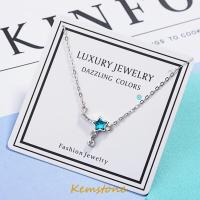 ราคา Kemstone สร้อยคอโซ่จี้ห้อยพระจันทร์ดาวคริสตัลทรงห้าเหลี่ยมสีฟ้าแวววาวทำจากทองแดงของขวัญเครื่องประดับสำหรับผู้หญิง (17492237060)