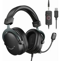 ราคา FIFINE Gaming Headset for PC USB Headset with 7 1 Surround Sound Detachable Microphone Control Box 3 5mm Headphones Jack Gamer Over Ear Wired Headset for PS5 PS4 Xbox Switch Black AmpliGame H9 (200140