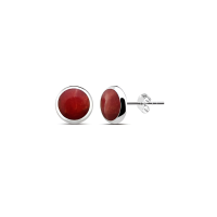 ราคา Silver thai Jewelry ต่างหูเงินสเตอร์ลิงปะการังสีแดง Red Coral Sterling Silver Earrings (20697477904)