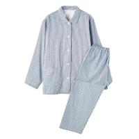 ราคา MUJI pajamas womens pure cotton double layer gauze spring and summer models without side seams cotton mens long sleeved home clothes Uniqlo (18619998235)