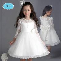 ราคา ชุดราตรีแขนยาวลูกไม้สีขาว (20385489064)
