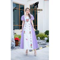 ราคา เดรสยีนส์ ผ้ายีนส์ 3สี เดรสยาวปักลายดอกไม้ งานปัก สีขาว สีม่วง สียีนส์ ชุดสวยอลังพร้อมส่ง (21044948264)