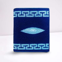 ราคา Thai Croc กระเป๋าหนังปลากระเบน ทรงตั้ง เป็นสินค้าหายาก Cool Genuine Stingray Bifold Wallet กระเป๋าหนังปลากระเบนแท้ 100 HongKong สำหรับชายหญิง (15286123971)