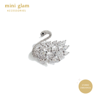 ราคา Miniglam White Swan Crystal Brooch เข็มกลัดคริสตัลรูปหงส์สีเงิน (5318554445)
