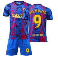 ราคา เสื้อฟุตบอล Barca 2 Away 21 22 Aubameyang 10 Messi Fati 9 Depay 21 De Jong สามชิ้น (16804097081)