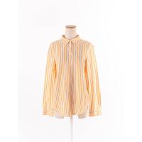 ราคา H M เสื้อเชิ้ตแขนยาว พิมพ์ลายตาราง กระดุมหน้า ป้ายแบรนด์ระบุไซส์ EUR 32 Preloved (20613658745)