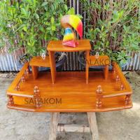 ราคา SLK หิ้งวางพระติดผนังไม้สักทอง ทรงโมเดิร์น ขนาด 60 36 ซม สีย้อมไม้สัก ห้องพระสำหรับบูชา หิ้งพระไม้สักแท้ หิ้งพระไม้สักแขวนผนัง Buddhas shelf (19852290312)