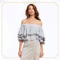 ราคา Kloset Off Shoulder Top With Sequin Embroidery Detail RS19 T007 เสื้อผ้าผู้หญิง เสื้อผ้าแฟชั่น เสื้อแฟชั่น เสื้อตัวสั้น เสื้อคล็อป เสิ้อปาดไหล่ (1858444190)