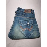 ราคา Edwin Jeans กางเกง ยีนส์ ขา กระบอก ฟอกสี เย็บ 3 ตะเข็บ มีเบลท์หลังเอว34 35 ยาว42ปลายขา8 5 (16016504273)