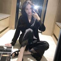 ราคา ชุดนอนสตรีผ้าไหมน้ำแข็งผอมชุดนอนผ้าซาตินขายาวผ้าไหมชุดนอนสองชิ้นชุดนอนผ้าซาตินไซส์ใหญ่ (20106735460)