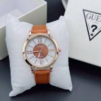 ราคา นาฬิกา Guess หน้าปัดกลม สายหนัง พร้อมกล่องสีดำ มีประกัน (18406255919)