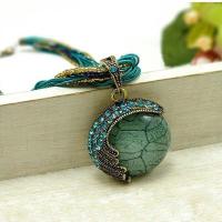 ราคา Chloeh Hornbye Shop Bohemian Jewelry Statement Necklaces Blue Rhinestone Gem Pendant Collar (13033458210)