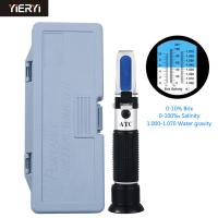 ราคา Yieryi Salt Meter 2 in 1 Brix Salt Refractometer เครื่องวัดความเค็ม 0 10 Brix 0 10 เครื่องวัดความเค็ม ATC สำหรับอาหาร (19677419806)
