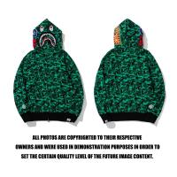 ราคา เสื้อมีฮู้ดผู้ชาย BAPE เสื้อกันหนาว Shark Head สีเขียวเข้มลายพราง Hoodie Clothing (16941684387)
