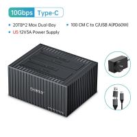 ราคา ORICO 3 5นิ้ว Dual Bay Type C 10Gbps Hard Disk Docking Station สำหรับ2 5 3 5 Hdd ssd พร้อม12V3A Power Adapter UASP (16542564382)