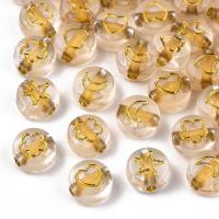 ราคา 200pc Transparent Acrylic Beads Flat Round Moon Heart Flower Star Goldenrod 7x4mm Hole 1 5mm (20882499756)