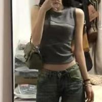 ราคา เสื้อกล้ามวินเทจสไตล์เกาหลีสีทึบสวมใส่สบายสำหรับสาวๆ (20730394814)
