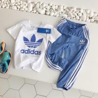 ราคา ADIDAS ชุดฤดูร้อนสำหรับเด็กชุดกีฬาผ้าฝ้าย2ชิ้นสีแดง สีเขียว สีฟ้า (13206522315)