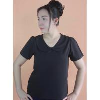 ราคา เสื้อสีพื้น สีดำ คอบัว คอระบาย คอจีน ผ้าไหมอิตาลี อก36 50 (17572125625)