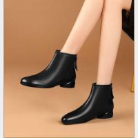 ราคา รองเท้าบูทสำหรับผู้หญิงรองเท้าสไตล์เกาหลีรองเท้าบู๊ตหุ้มข้อใหม่รอบนิ้วเท้าส้นเตี้ยรองเท้าบูทรองเท้าส้นตึก (20212692049)