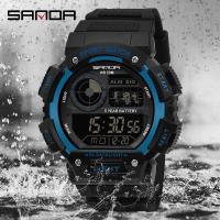 ราคา SANDA ใหม่รายชื่อต้นฉบับนาฬิกาผู้ชายกีฬากันน้ำนาฬิกา LED Multi Function กลางแจ้งนาฬิกาทหารแฟชั่นนาฬิกาอิเล็กทรอนิกส์ดิจิตอลสำหรับชาย (13000552466)