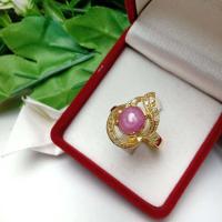 ราคา สินค้าแนะนำ แหวนทับทิม ล้อมเพชร แหวนเงินแท้เคลือบทอง ฝังพลอยทับทิม สวยมาก PTN04 New (9095194710)