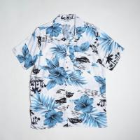 ราคา U2 MENS เสื้อเชิ้ตคอฮาวายลายต้นปาล์ม ดอกชบา รุ่น 4444 (19363119328)