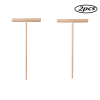 ราคา 2Pcs ไม้ T Shaped Kitchen Fry Pastry Crepe Maker น้ำหนักเบาแพนเค้กเครื่องมือ Batter Spatula Scraper (16628266306)