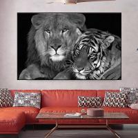 ราคา ภาพสีน้ำมันรูปสัตว์ศิลปะบนกำแพงรูปสัตว์ป่าผ้าใบวาดภาพโปสเตอร์และภาพพิมพ์สีขาวดำของตกแต่งบ้านทันสมัย0717 (19767044768)