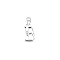 ราคา Silver thai Jewelry จี้ตัวอักษร B คิวบิกเซอร์โคเนียเงินแท้ 925 925 Sterling Silver Cubic Zirconia B Letter Pendant (20620290467)