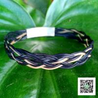 ราคา กำไลหางช้างถักลายพิรอดหางสีดำแซมขาว เรือนเงิน92 5 ของแท้100 (20291270067)