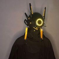 ราคา Cyberpunk mask Predator helmet cosplay mechanical tactical mask illuminated full face gas mask JYUE (20496257328)