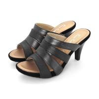 ราคา Pierre Cardin รองเท้าผู้หญิง รองเท้าส้นสูง รองเท้าส้นสูงแบบเปิดส้น นุ่มสบาย ผลิตจากหนังแท้ สีดำเงา รุ่น23SS301 (12661520703)