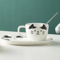ราคา ชุดเซตแก้วเซรามิค ลายแมว รุ่น cat cup แก้วน้ำพร้อมจานรองและช้อนสำหรับคน แก้วน้ำ แก้วกาแฟ แก้วน้ำชา แก้วกาแฟน่ารัก (1512446119)