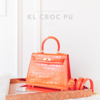 ราคา พร้อมส่ง มีเก็บปลายทาง กระเป๋าแฟชั่น สะพายข้าง KL 25 CM crcodile PU (11173007220)