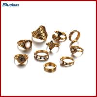 ราคา Bluelans 10ชิ้น เซ็ต Boho ย้อนยุคสำหรับผู้หญิงดวงอาทิตย์ลูกธนูขนนกแหวนวงบางสนับแข้ง Midi แกะสลัก (18892728180)