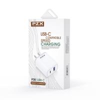ราคา หัวชาร์จเร็ว USB C PZX P08 SMART CHARGER 2 พอร์ต อแดปเตอร์ ทนทาน ชาร์จเร็ว แท้ 100 (18461916424)