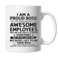 ราคา World Best Boss Coffee Mug 11oz White Ceramic Tea Cup Office Coffee Mug Friends gift Cup (21050370540)