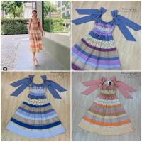 ราคา เดรสสะบัด ป้าย Poonyisa sz L สีฟ้า (13317780824)