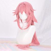 ราคา Genshin Impact Yae Miko Cosplay Wig Halloween Simulation Scalp Pink Long Heat Resistant Synthetic Wigs Free Wig Cap (19810615864)