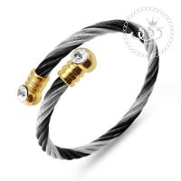 ราคา 555jewelry เครื่องประดับ กำไลข้อมือ สแตนเลสสตีล ลายเกลียวประดับ CZ รุ่น MNC BG218 D สีสตีล ดำ กำไลข้อมือ กำไลข้อมือหญิง กำไลข้อมือคู่ BG26 (109869194)