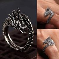 ราคา Mode Shop New Fashion Adjustable Silver Plated Dragon Ring Men Women Jewelry Opening Rings (20034369376)